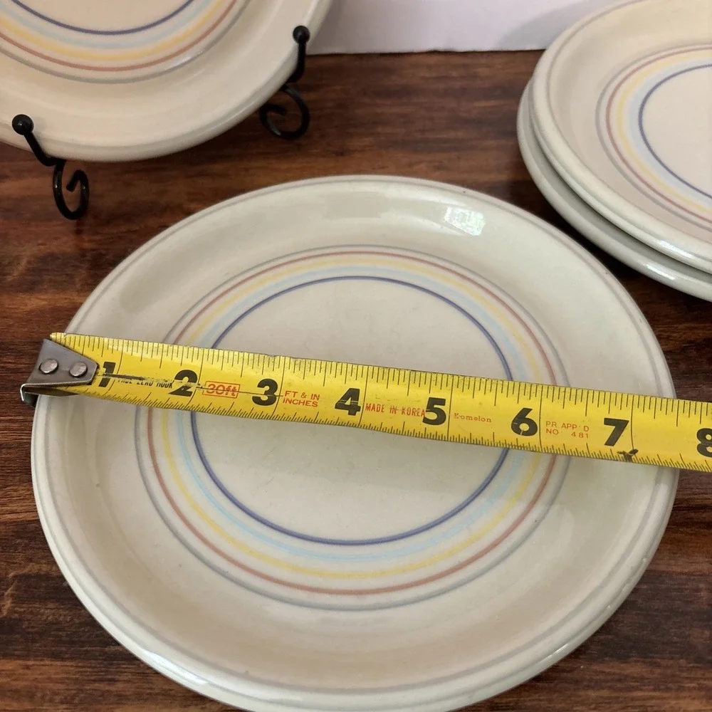 Set Of 4 Studio Nova Gallery Candy Stripes HJ 951 Salad Plate‎ Japan Rare